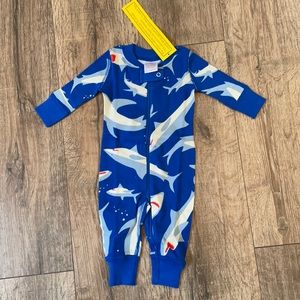 NWT Hanna Andersson Shark Organic Pajama size 0-3 months